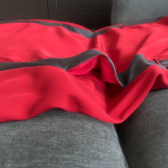 See by Chloé Silk Insert Midi Dress, Red/Black, Size 4 - Picture 3 of 9